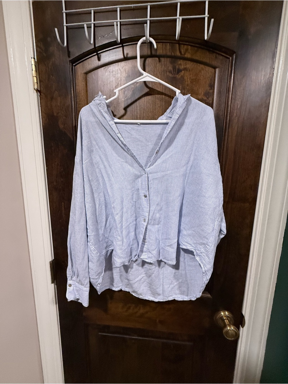 Zara Light Blue & White Striped Button-Down Shirt